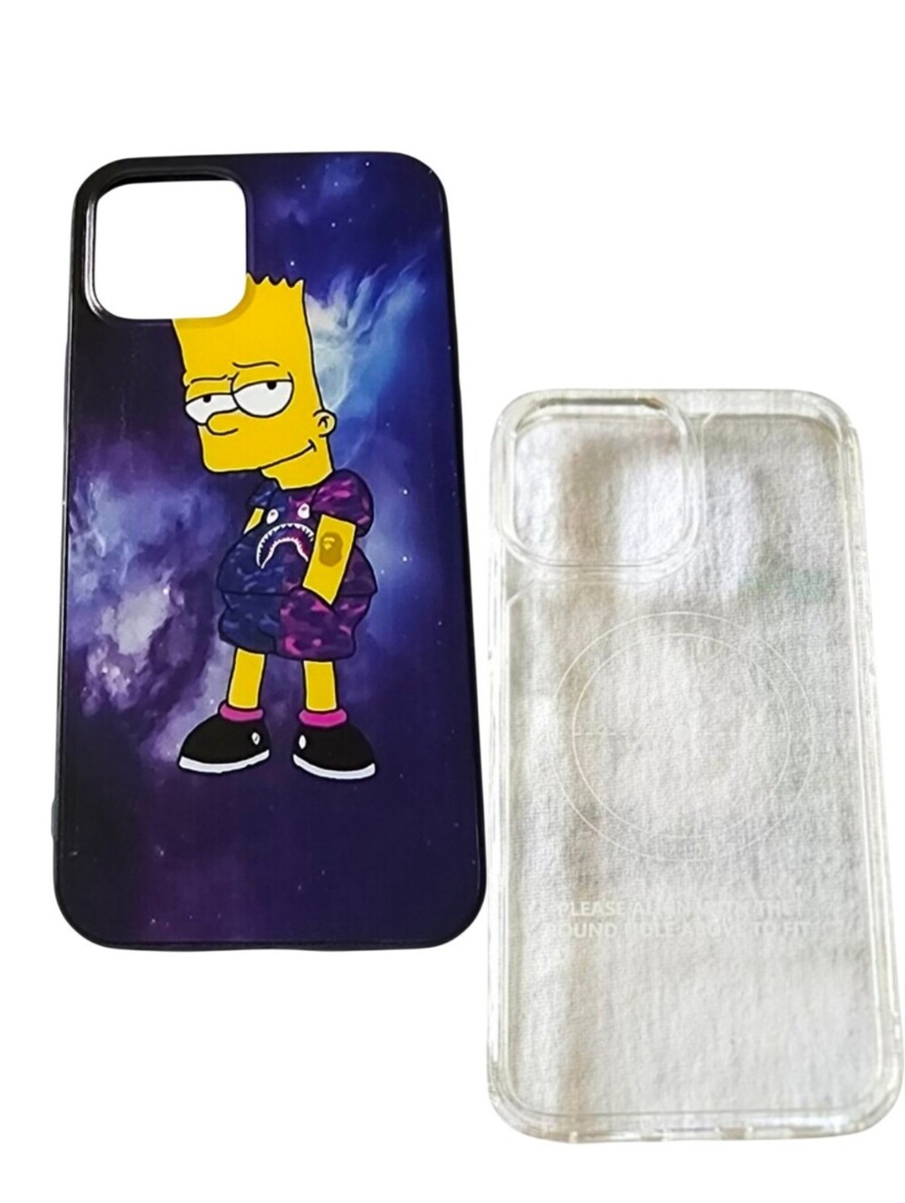 2pc MagSafe Clear & Bart Simpson Cases For iPhone 12 Pro Max